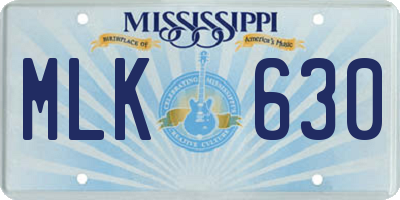 MS license plate MLK630