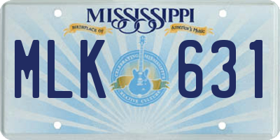 MS license plate MLK631