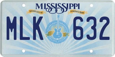 MS license plate MLK632