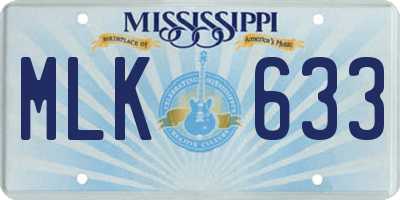 MS license plate MLK633