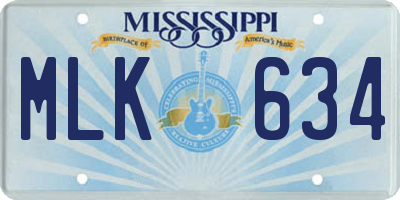 MS license plate MLK634