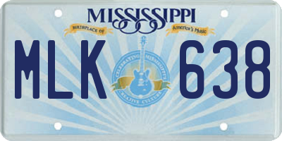 MS license plate MLK638