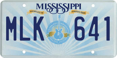 MS license plate MLK641
