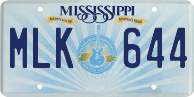 MS license plate MLK644
