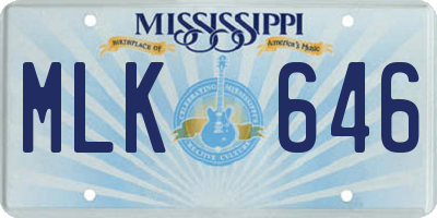 MS license plate MLK646