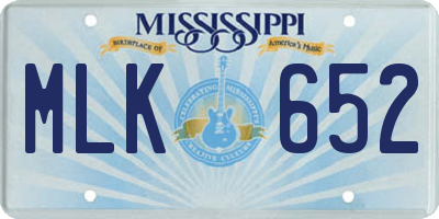 MS license plate MLK652