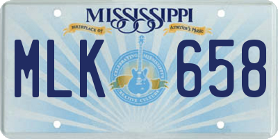 MS license plate MLK658