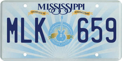 MS license plate MLK659