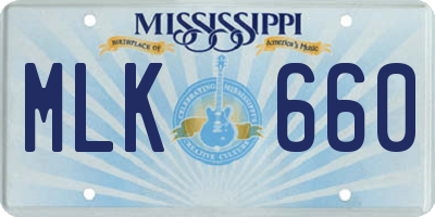 MS license plate MLK660