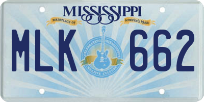 MS license plate MLK662