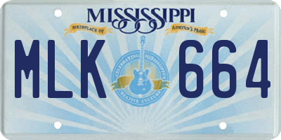 MS license plate MLK664