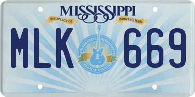 MS license plate MLK669