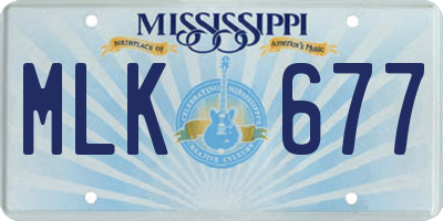 MS license plate MLK677