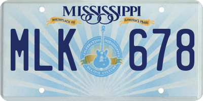 MS license plate MLK678