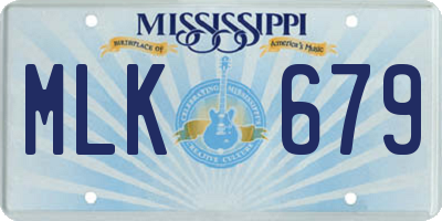 MS license plate MLK679