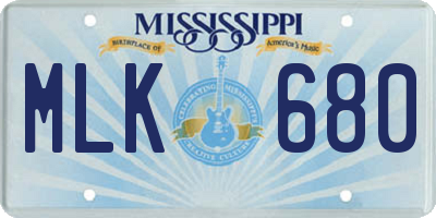 MS license plate MLK680