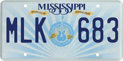 MS license plate MLK683
