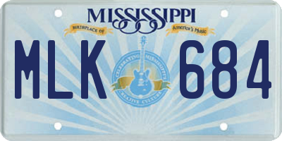 MS license plate MLK684
