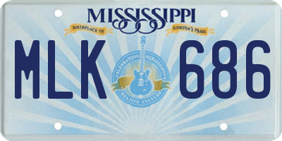 MS license plate MLK686