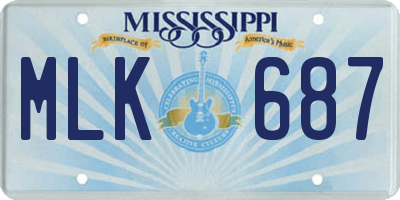 MS license plate MLK687