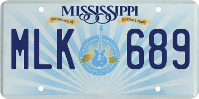 MS license plate MLK689
