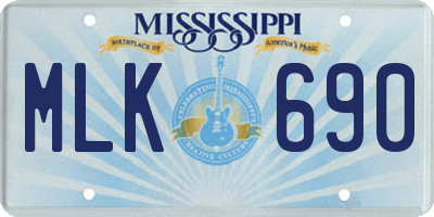 MS license plate MLK690