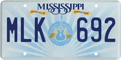 MS license plate MLK692