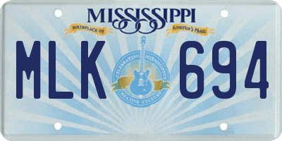 MS license plate MLK694