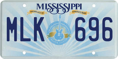 MS license plate MLK696