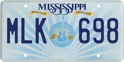 MS license plate MLK698