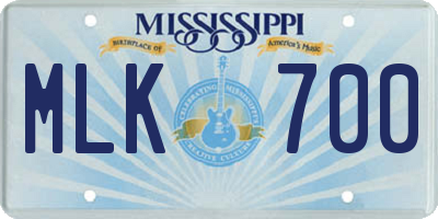 MS license plate MLK700