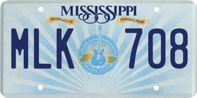 MS license plate MLK708