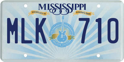 MS license plate MLK710