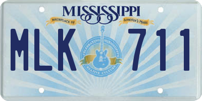 MS license plate MLK711