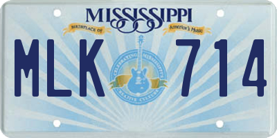 MS license plate MLK714