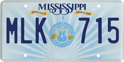 MS license plate MLK715
