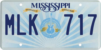 MS license plate MLK717