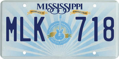 MS license plate MLK718