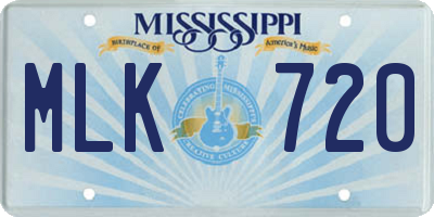 MS license plate MLK720
