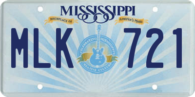 MS license plate MLK721