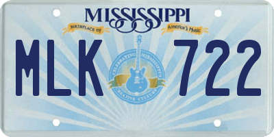 MS license plate MLK722