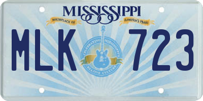MS license plate MLK723