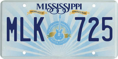 MS license plate MLK725