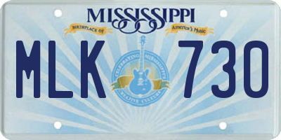 MS license plate MLK730