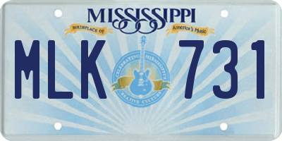 MS license plate MLK731