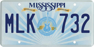MS license plate MLK732