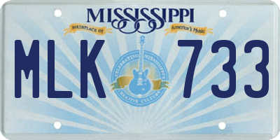 MS license plate MLK733