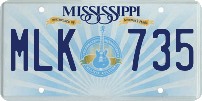 MS license plate MLK735