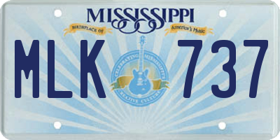 MS license plate MLK737