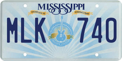 MS license plate MLK740